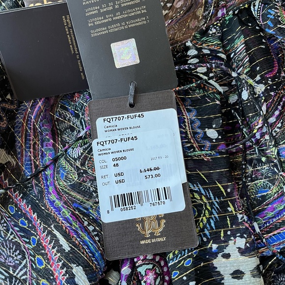 Roberto Cavalli Woman Silk Woven Blouse. Size 48 - Picture 11 of 11
